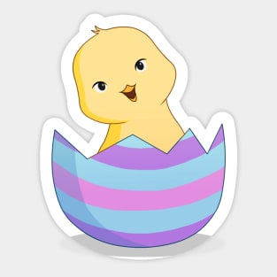 Easter Chick Hatching from the Egg Sticker